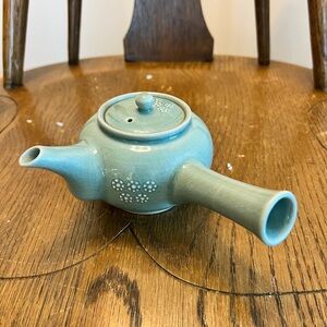Vintage Calderon Korean Elegant Blue Ceramic Teapot